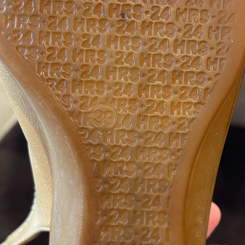 24hrs Comfort Slingback Wedge Walking Shoes Tan - Picture 3 of 7